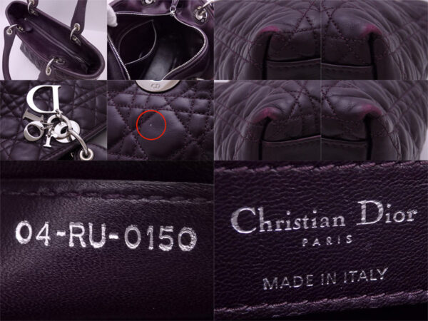 e48652a 2 Christian Dior Lady Dior Handbag Leather Purple