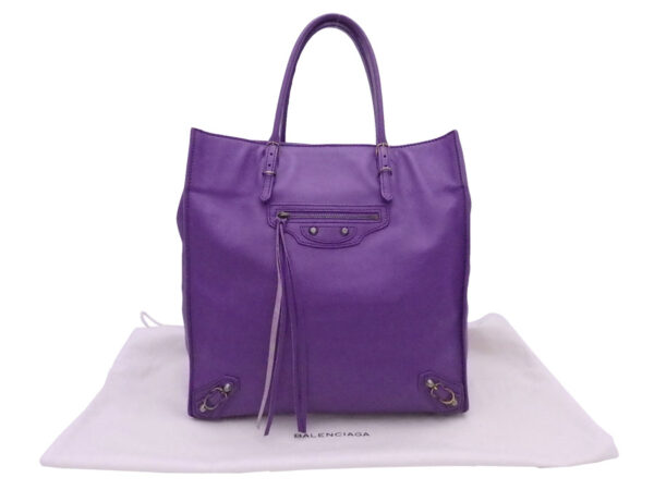 e48744a Balenciaga Paper Leather Tote Bag Purple