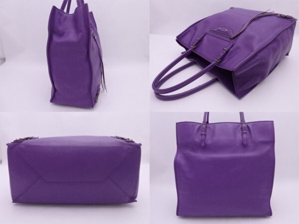 e48744a 1 Balenciaga Paper Leather Tote Bag Purple