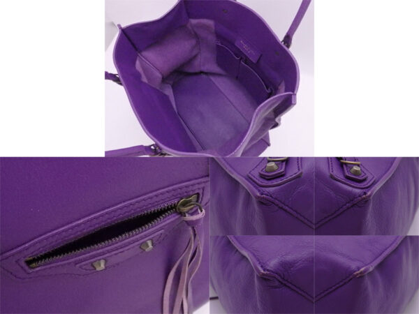 e48744a 2 Balenciaga Paper Leather Tote Bag Purple