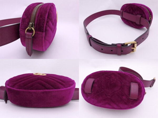 e48746a 1 Gucci GG Marmont Belt Bag Velor Purple