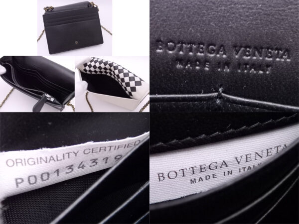 e48854g 2 Bottega Veneta Intrecciato Leather Wallet Shoulder Bag Greige Black