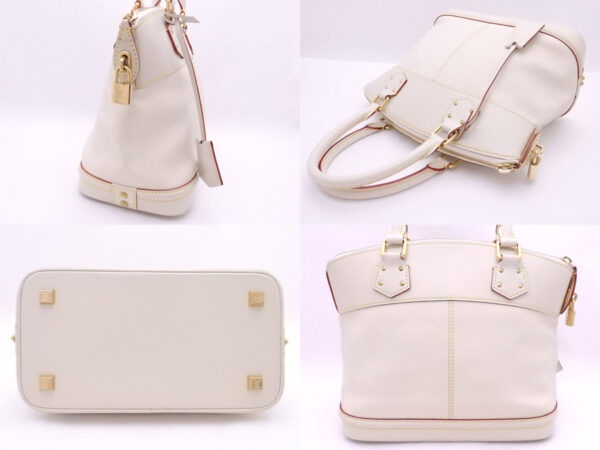 e49052a 1 Louis Vuitton Lockit PM Suhari Leather Handbag Off White