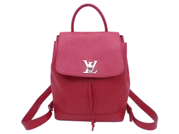 e49055a Louis Vuitton Lock Me Leather Backpack Red