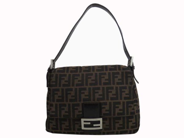 e49191a Fendi Mamma Bucket Shoulder Bag Zucca Canvas Leather Brown