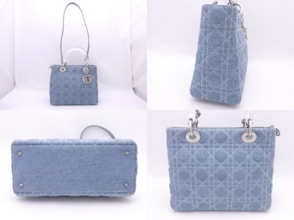 e49252f 1 Christian Dior Lady Dior Shoulder Bag Denim Blue