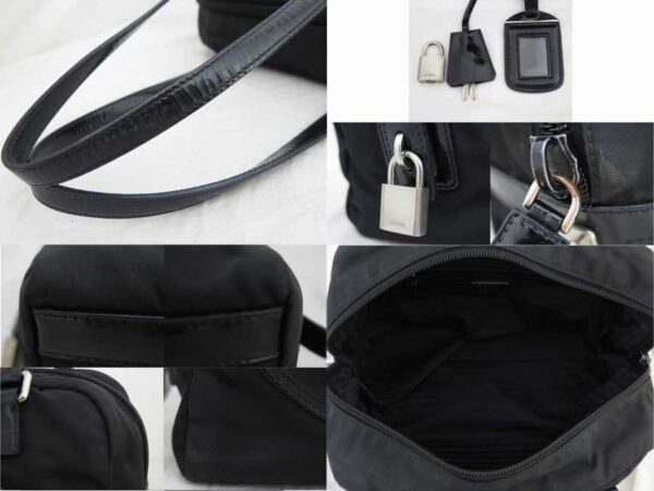 e49298a 2 Prada Shoulder Bag Nylon Leather Bag Black