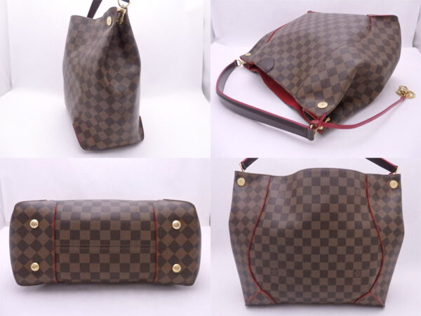 e49344a 1 Louis Vuitton Kaisa Hobo Damier Canvas Shoulder Bag Brown