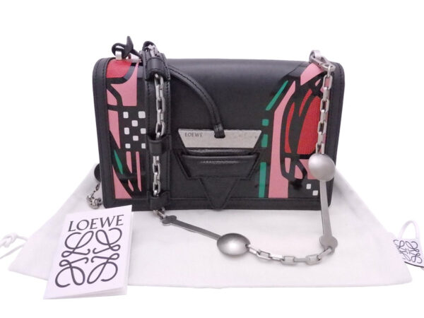 e49349a Loewe Barcelona Leather Crossbody Shoulder Bag Black Multicolor