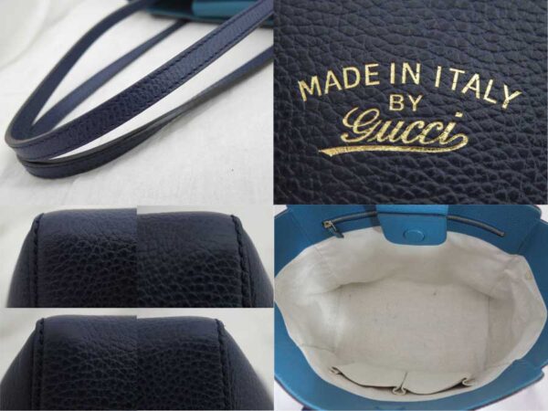 e49400a 2 Gucci Swing Tote Bag Leather Navy