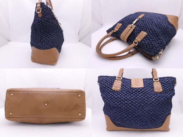 e49441a 1 Gucci Jackie Tote Bag Straw Navy