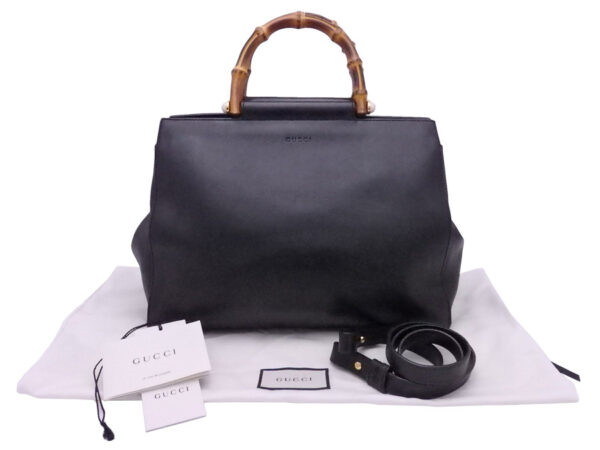 e49647a Gucci Bamboo 2Way Bag Leather Black