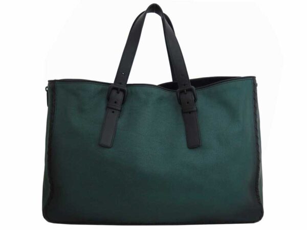 e49793a Bottega Veneta Intrecciato Leather Handbag Green Black