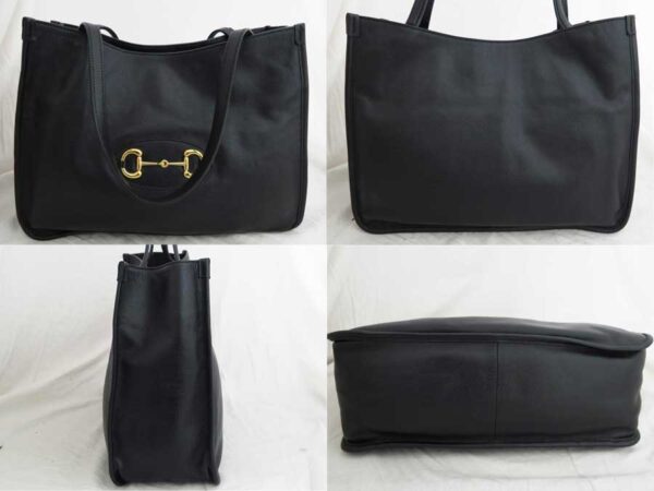 e49801a 1 Gucci Horsebit Shoulder Bag Leather Black