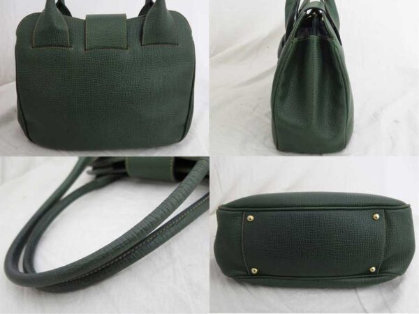 e49802a 1 Loewe Leather Shoulder Handbag Green