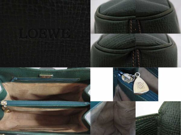 e49802a 2 Loewe Leather Shoulder Handbag Green