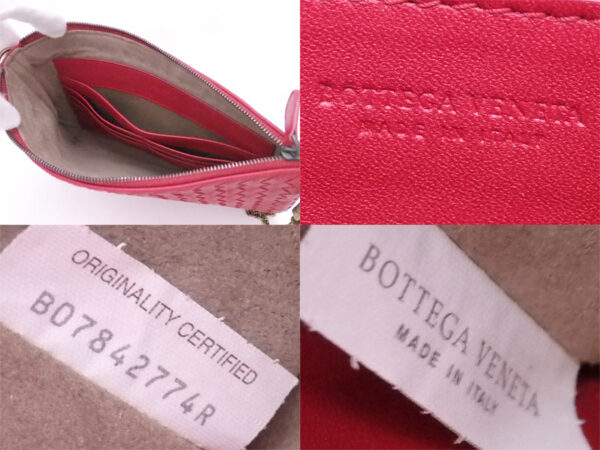 e50141 2 Bottega Veneta Intrecciato Leather Chain Shoulder Bag Red