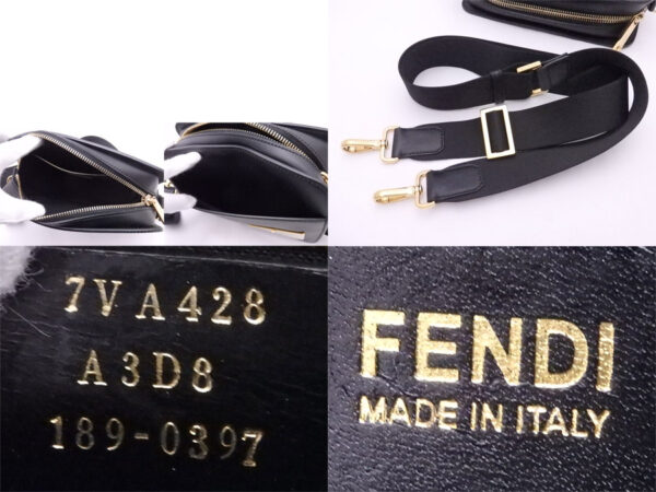 e50151f 2 Fendi Monster Crossbody Shoulder Bag Leather Black