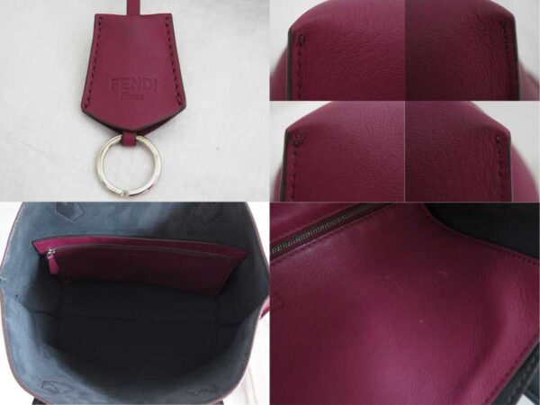 e50192a 2 Fendi All in Shopping Tote Bag Leather Purple Black