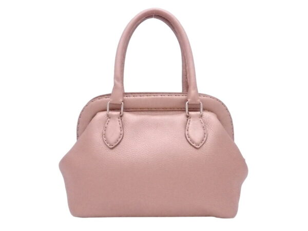 e50244a Fendi Selleria Shoulder Bag Leather Metallic Pink