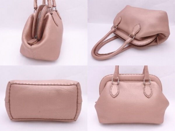 e50244a 1 Fendi Selleria Shoulder Bag Leather Metallic Pink