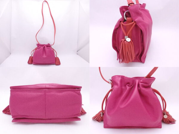 e50346a 1 Loewe Flamenco Leather Shoulder Bag Pink Orange