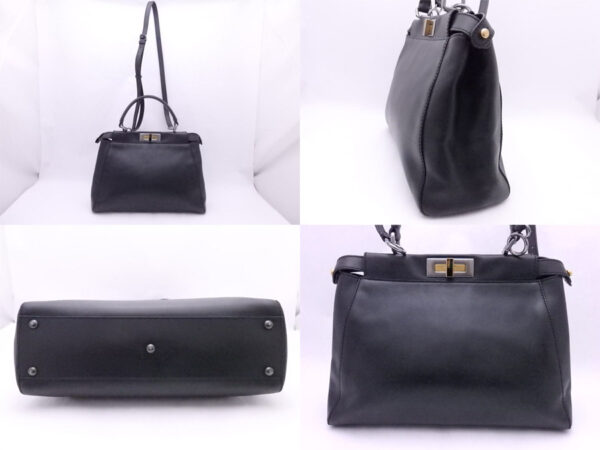 e50350a 1 Fendi 2Way Peekaboo Bag Leather Black