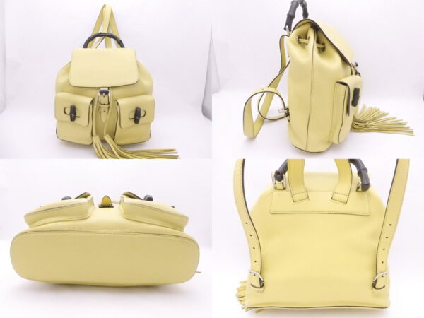 e50354a 1 Gucci Bamboo Backpack Leather Yellow