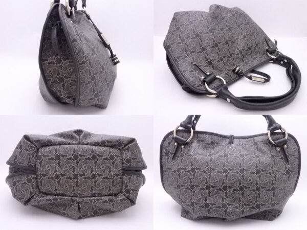 e50355a 1 Celine Handbag Leather Gray Black