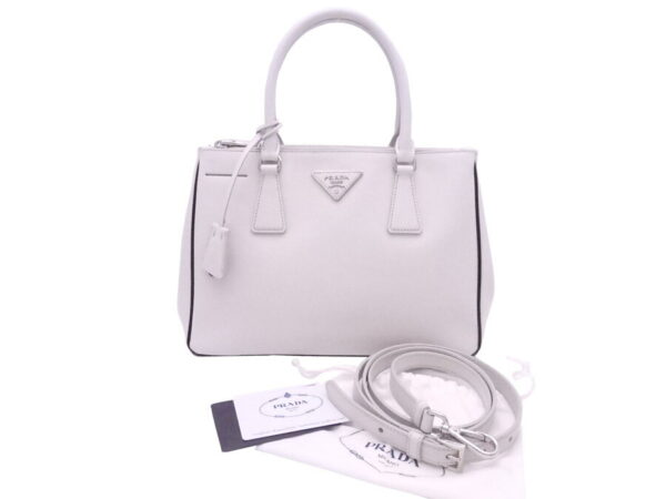 e50443a Prada 2Way Bag Saffiano Leather Handbag Shoulder Bag White