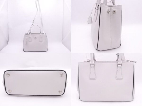 e50443a 1 Prada 2Way Bag Saffiano Leather Handbag Shoulder Bag White