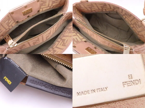 e50458f 2 Fendi Mia Chain Shoulder Bag Zucca Canvas Leather Pink