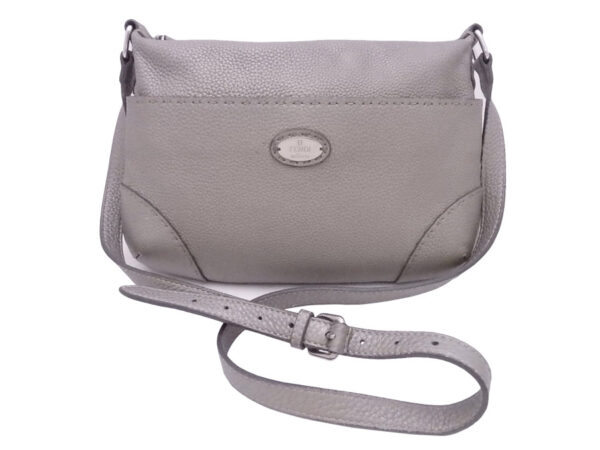 e50459f Fendi Selleria Crossbody Shoulder Bag Leather Gray