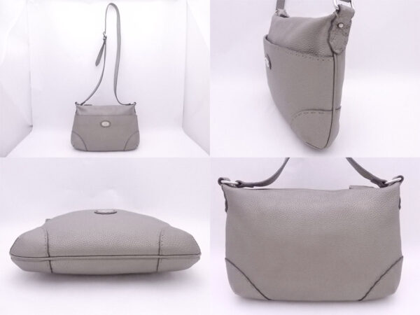 e50459f 1 Fendi Selleria Crossbody Shoulder Bag Leather Gray