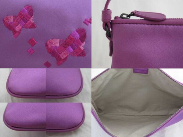 e50505 2 Bottega Veneta Butterfly Satin Leather Shoulder Bag Purple Pink