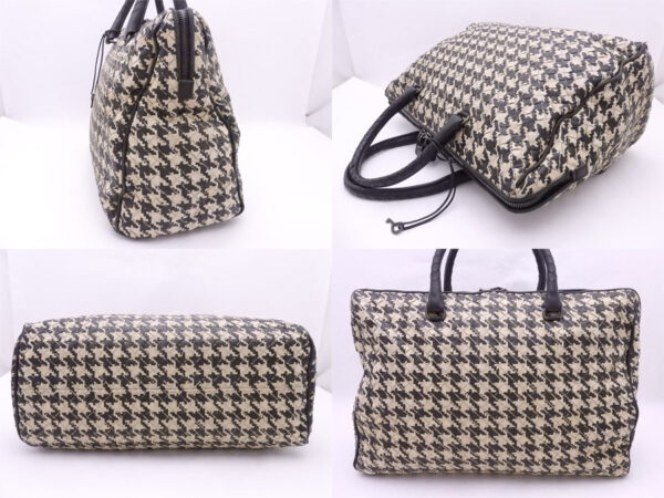 e50543a 1 Bottega Veneta Intrecciato Leather Handbag Beige Black