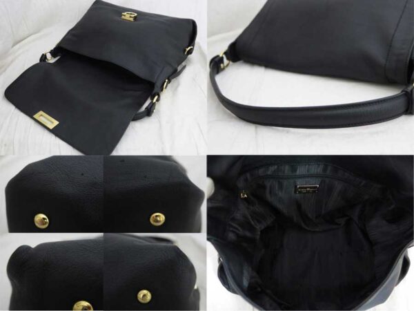 e50693a 2 Salvatore Ferragamo Vara Jersey Shoulder Bag Black