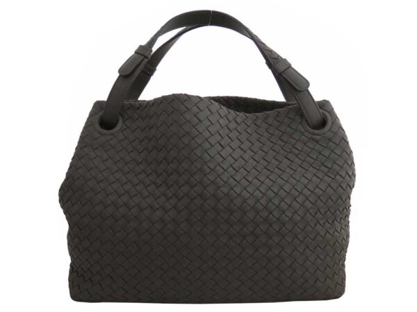 e50694a Bottega Veneta Intrecciato Leather Tote Bag Gray Brown