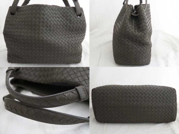 e50694a 1 Bottega Veneta Intrecciato Leather Tote Bag Gray Brown