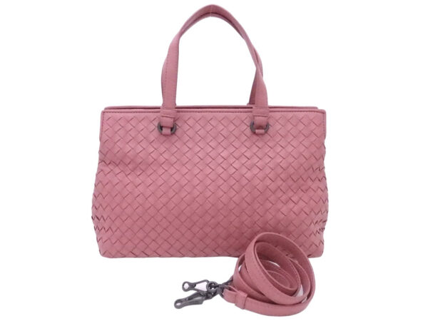 e50745f Bottega Veneta Intrecciato Leather 2Way Bag Pink