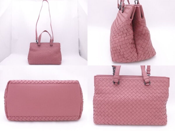 e50745f 1 Bottega Veneta Intrecciato Leather 2Way Bag Pink