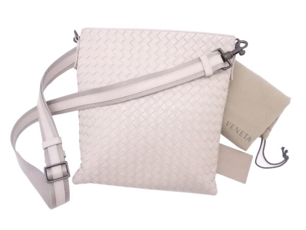 e50757f Bottega Veneta Intrecciato Leather Crossbody Shoulder Bag Beige Greige