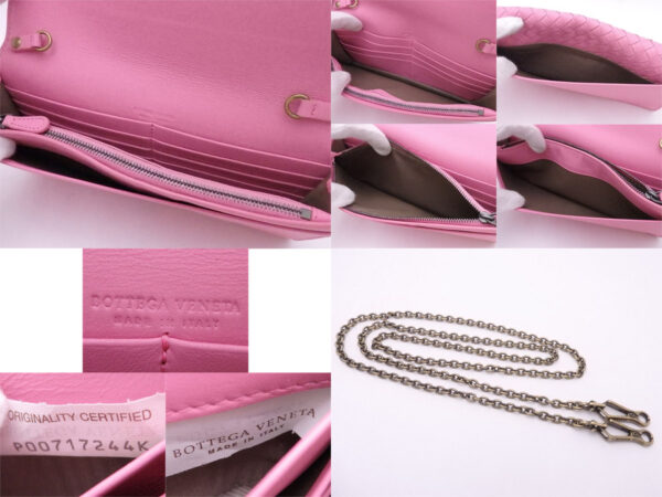 e50777f 2 Bottega Veneta Intrecciato Leather Chain Wallet Pink