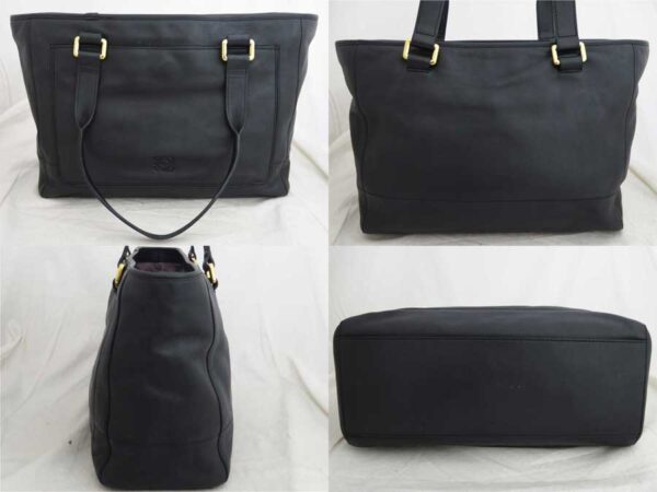 e50801a 1 Loewe Anagram Leather Tote Shoulder Bag Black