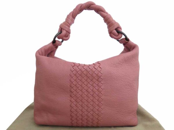 e50804g Bottega Veneta Intrecciato Leather Shoulder Bag Pink