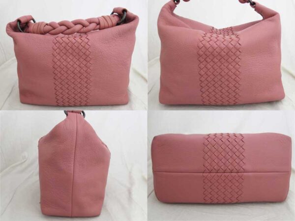 e50804g 1 Bottega Veneta Intrecciato Leather Shoulder Bag Pink