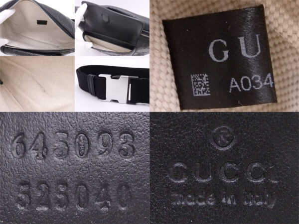 e50844a 2 Gucci Body Bag GG Embossed Leather Black