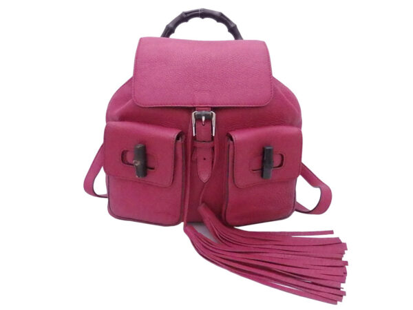 e50859a Gucci Bamboo Backpack Leather Magenta