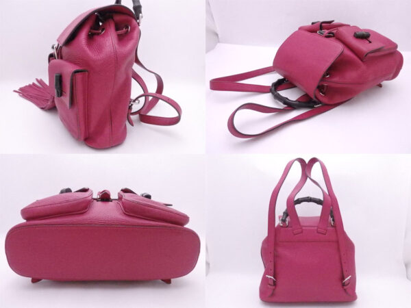 e50859a 1 Gucci Bamboo Backpack Leather Magenta