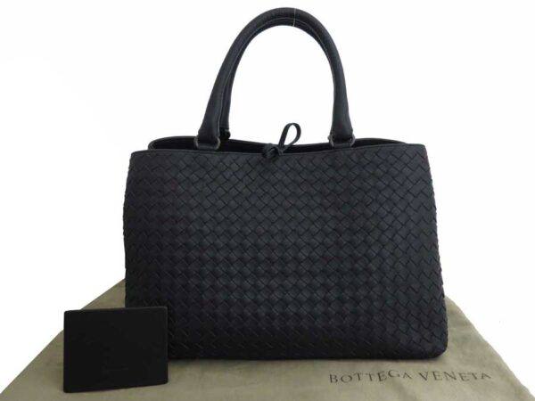 e50891f Bottega Veneta Intrecciato Leather Tote Bag Navy